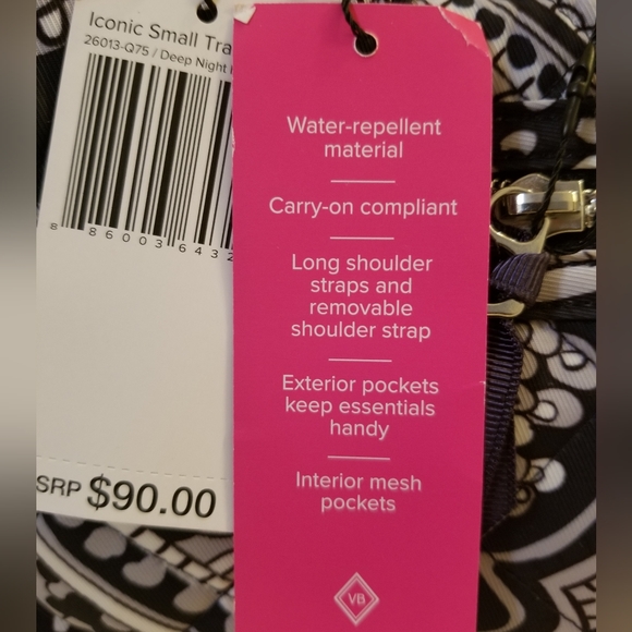 Vera Bradley small travel duffle bag Deep Night Paisley - Picture 7 of 7